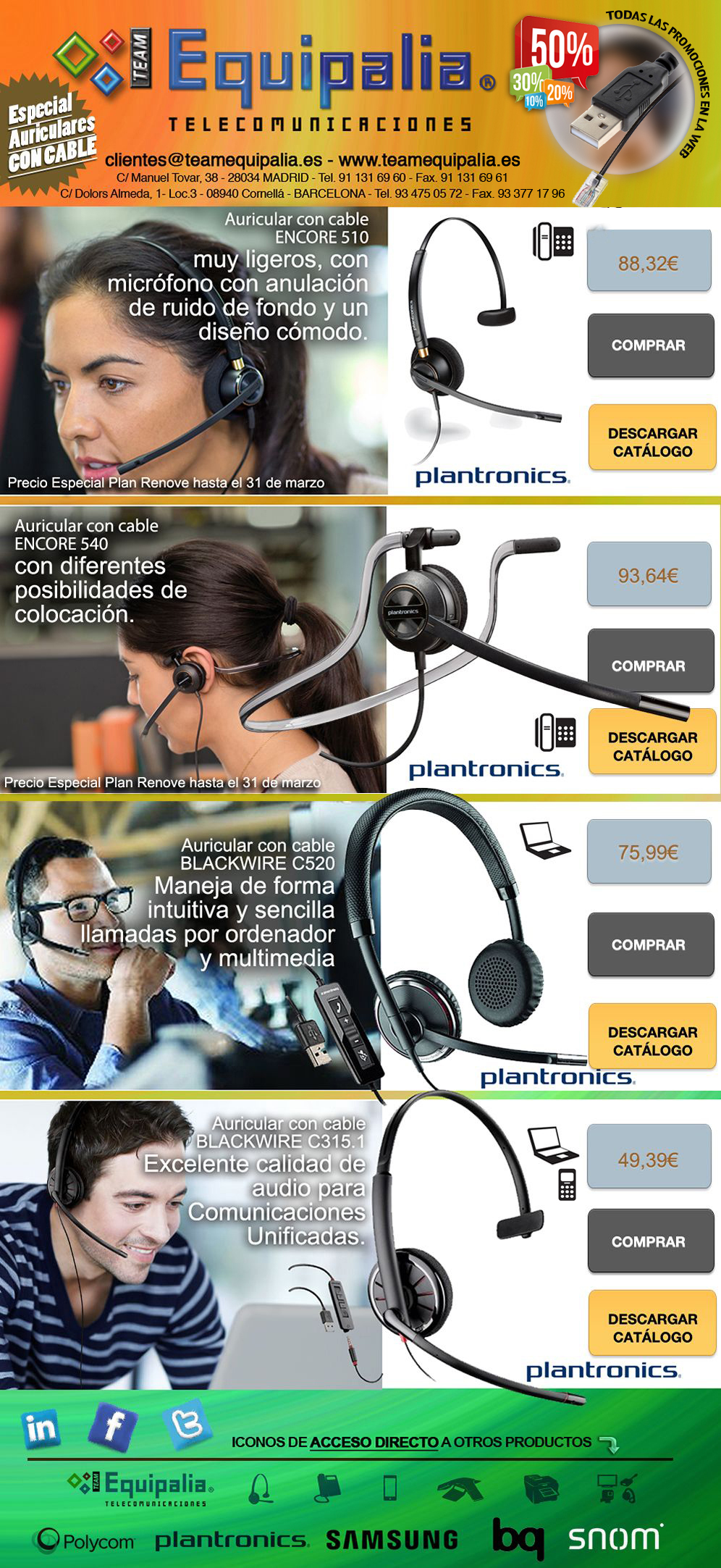 Auriculares con Cable